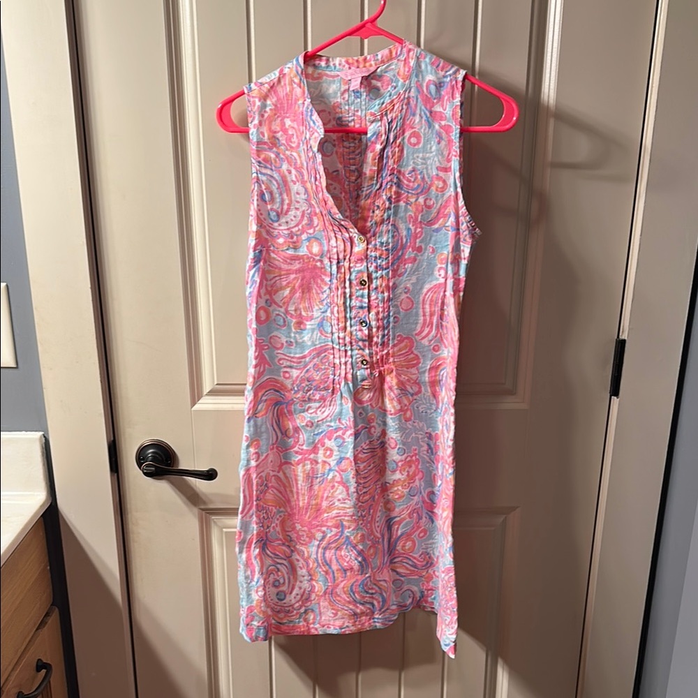 Lilly Pulitzer Pink and Blue Asymmetrical Dress